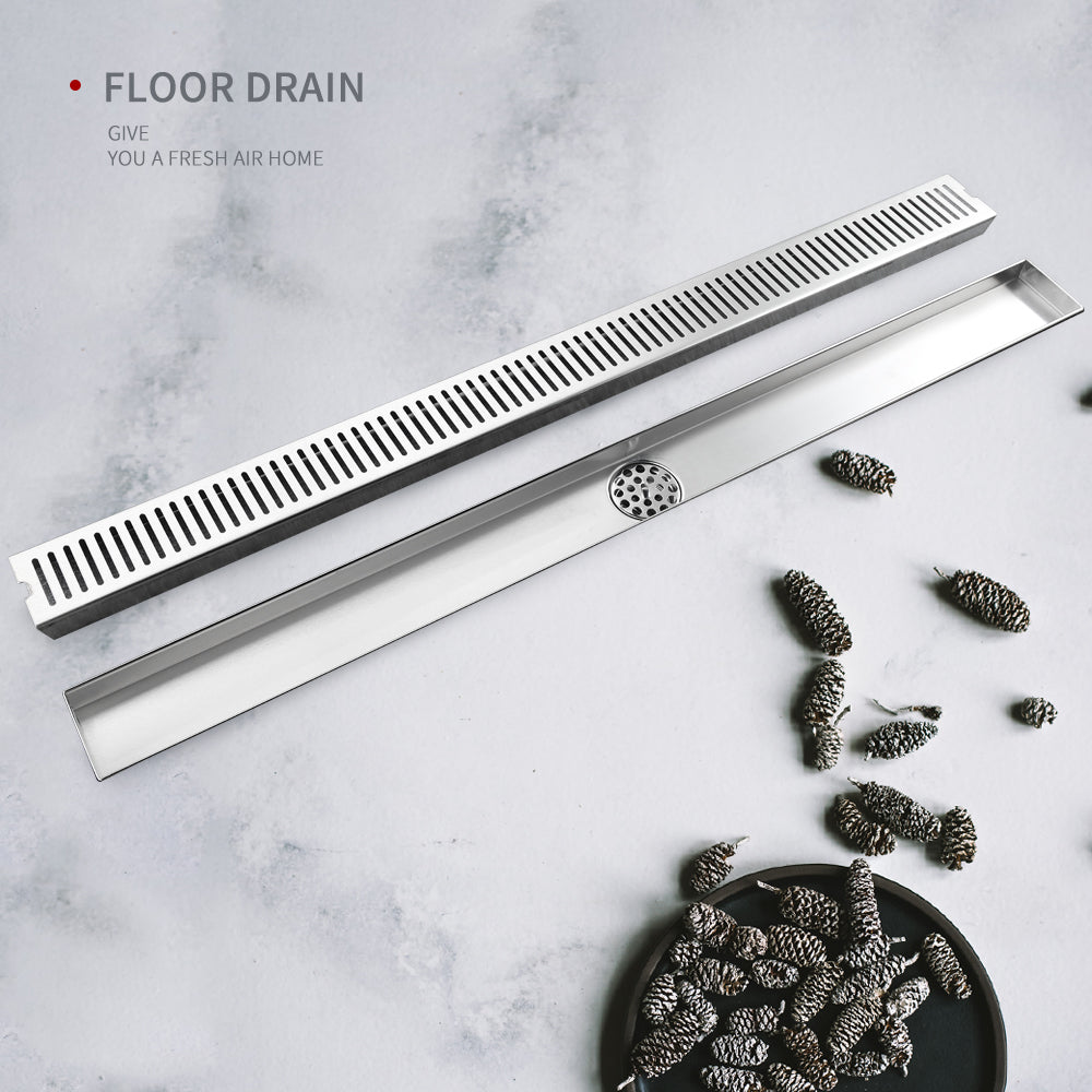 Luxury 304 Stainless Steel Bathroom Shower Floor Drain Long