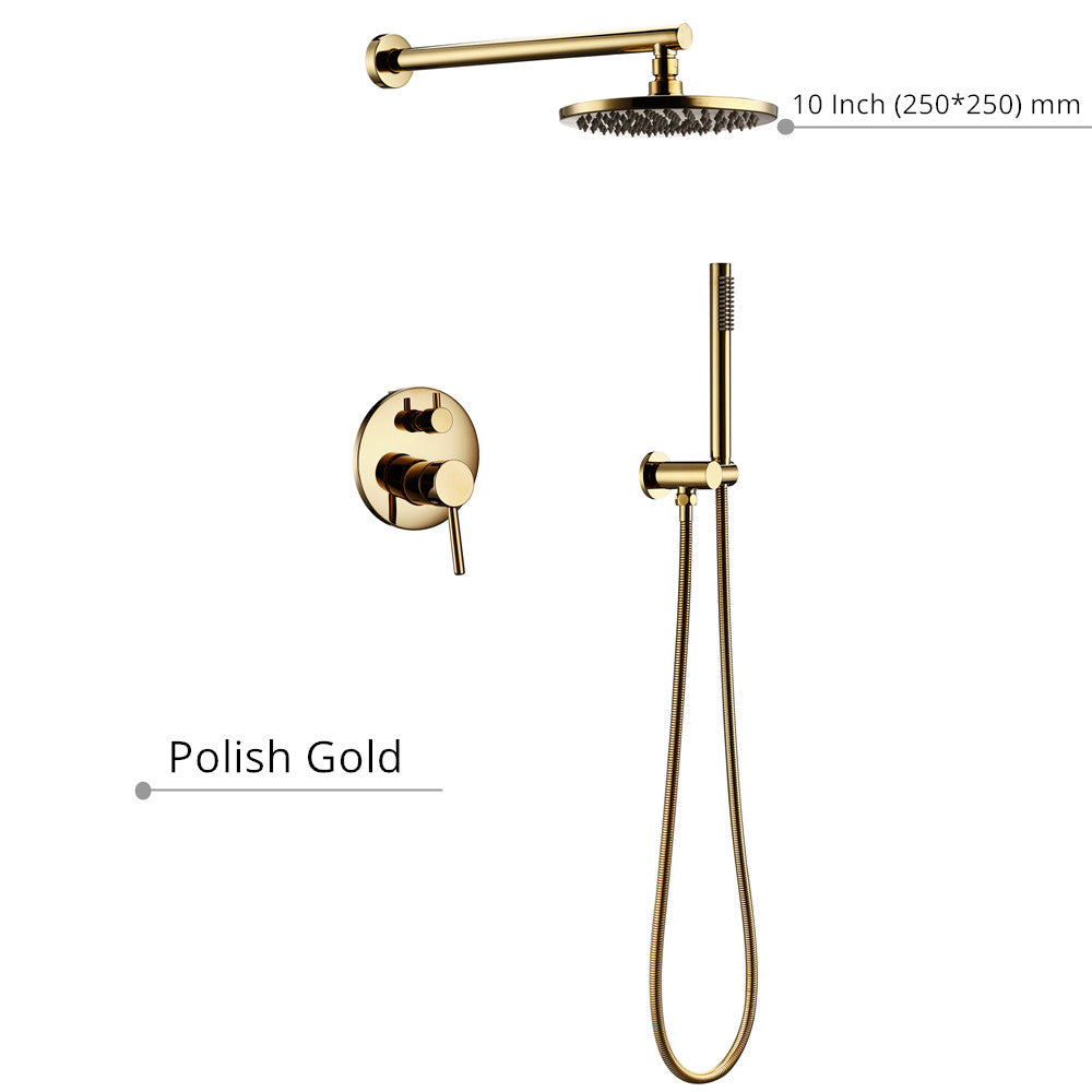 Luxury Golden Brass Shower Set Modern Wall-Mounted Ceiling Shower System Home Hotel Bathroom Water Saving Faucet Shower