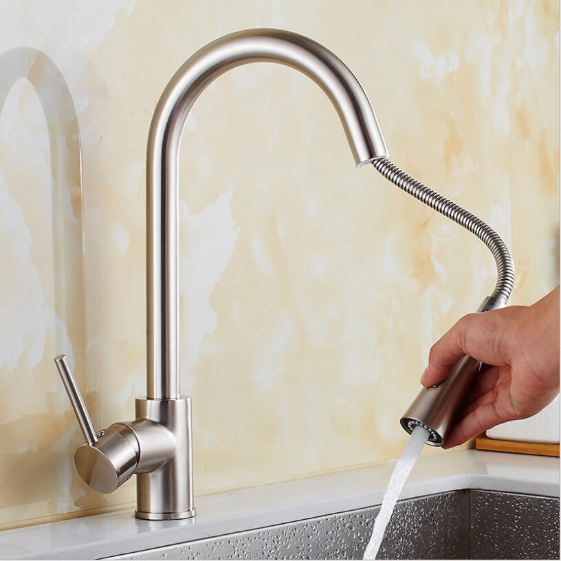 Newly Arrived Pull Out Kitchen Faucet Gold/Chrome/nickel/ Sink Mixer Tap 360 degree rotation kitchen mixer taps Kitchen Tap