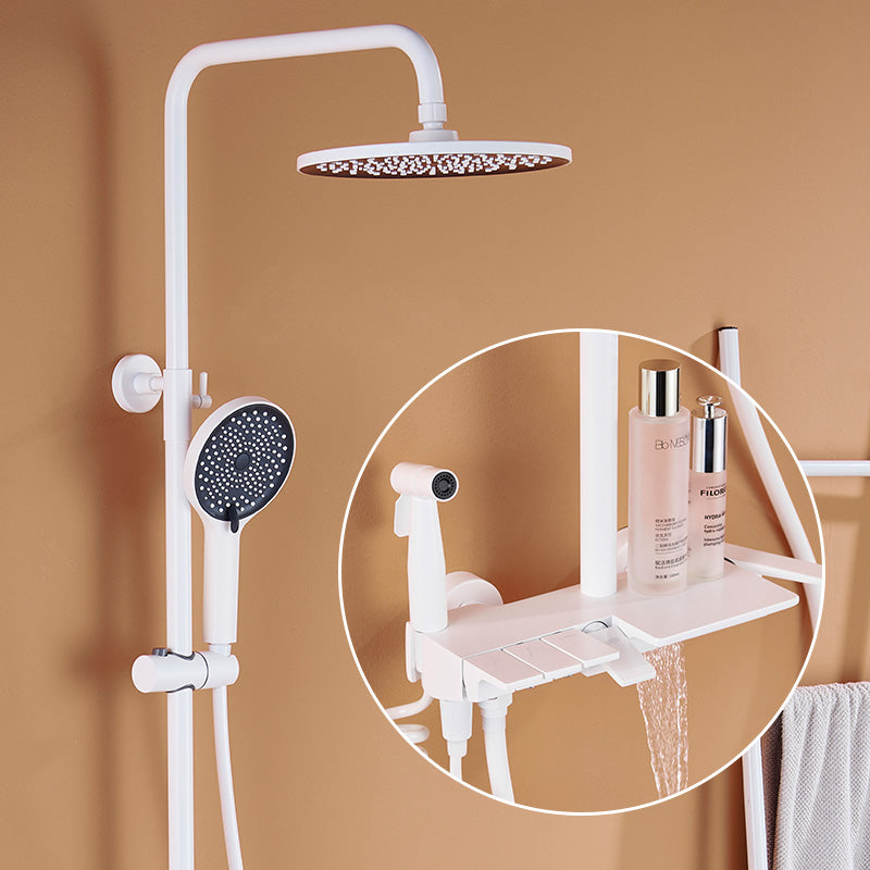 Piano Keys Bathroom Shower System Wall Mounted Grey Piano Shower Faucet Set with Tub Spout Four-Function Piano Bathtub Faucet