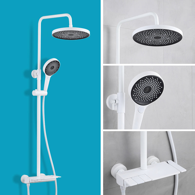 Piano Keys Bathroom Shower System Wall Mounted Grey Piano Shower Faucet Set with Tub Spout Four-Function Piano Bathtub Faucet