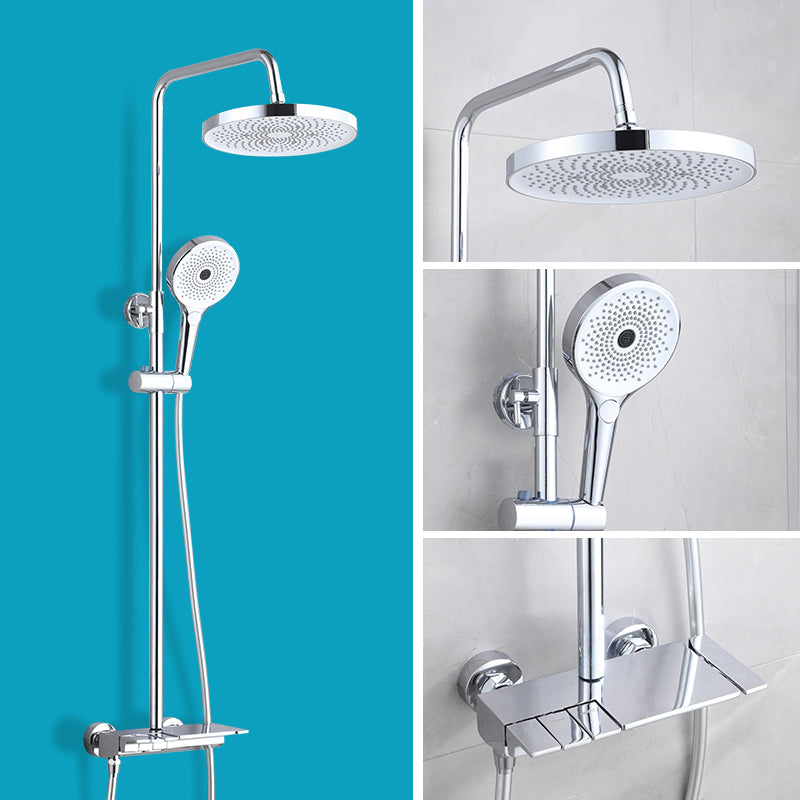 Piano Keys Bathroom Shower System Wall Mounted Grey Piano Shower Faucet Set with Tub Spout Four-Function Piano Bathtub Faucet