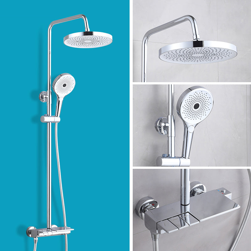 Piano Keys Bathroom Shower System Wall Mounted Grey Piano Shower Faucet Set with Tub Spout Four-Function Piano Bathtub Faucet