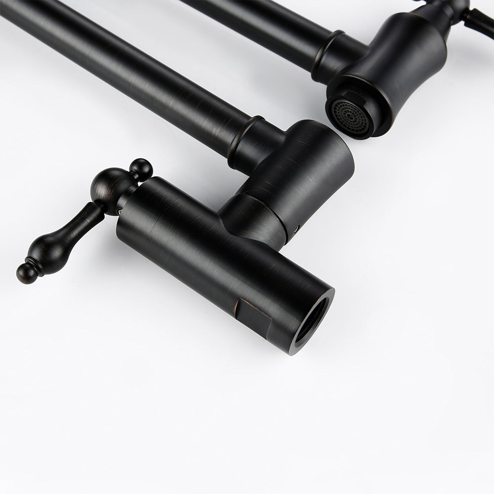 Brass Black Wall Mounted Pot Filler Faucet Swivel Folding Retractable Rotary Stretch Sink Tap Kitchen Faucet