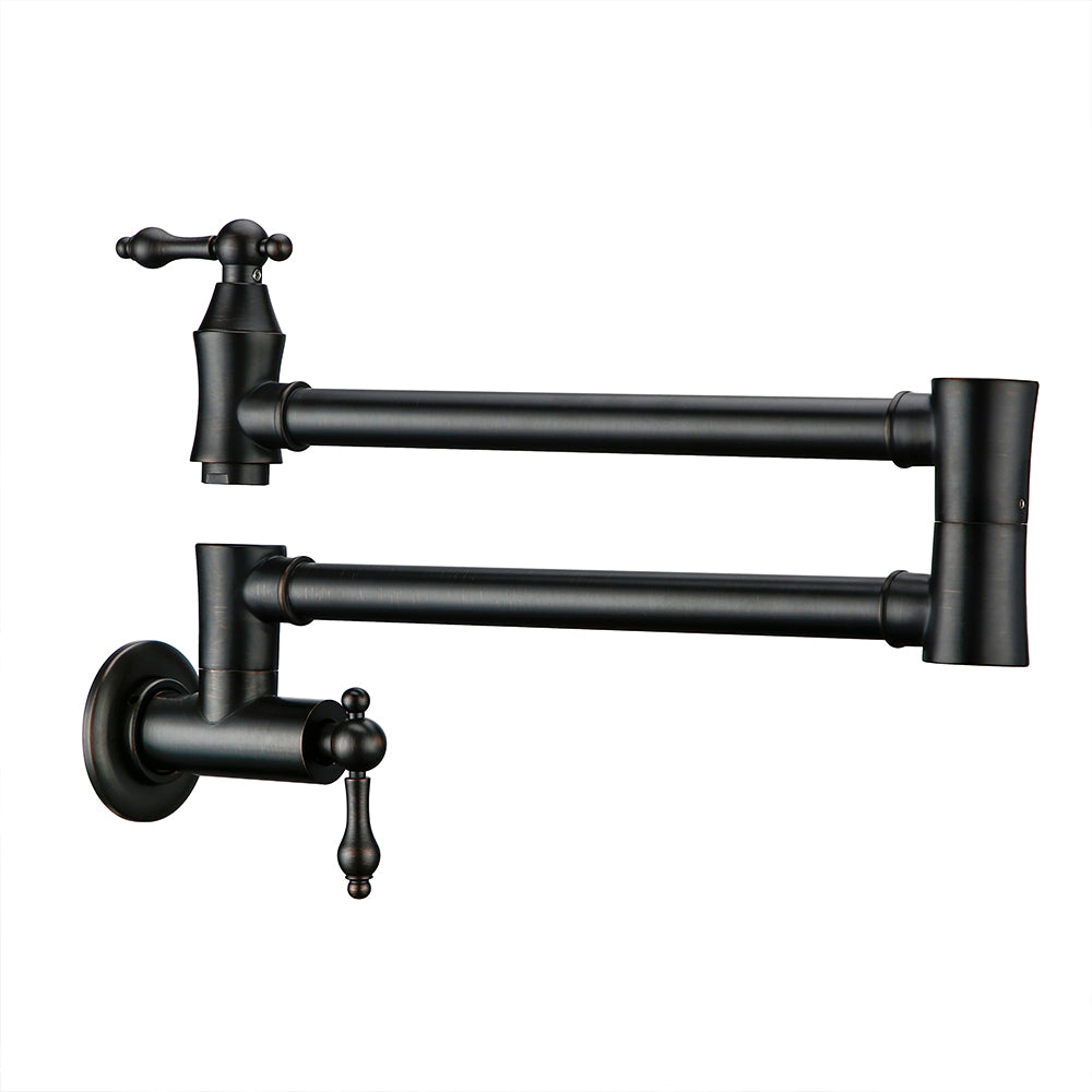 Brass Black Wall Mounted Pot Filler Faucet Swivel Folding Retractable Rotary Stretch Sink Tap Kitchen Faucet