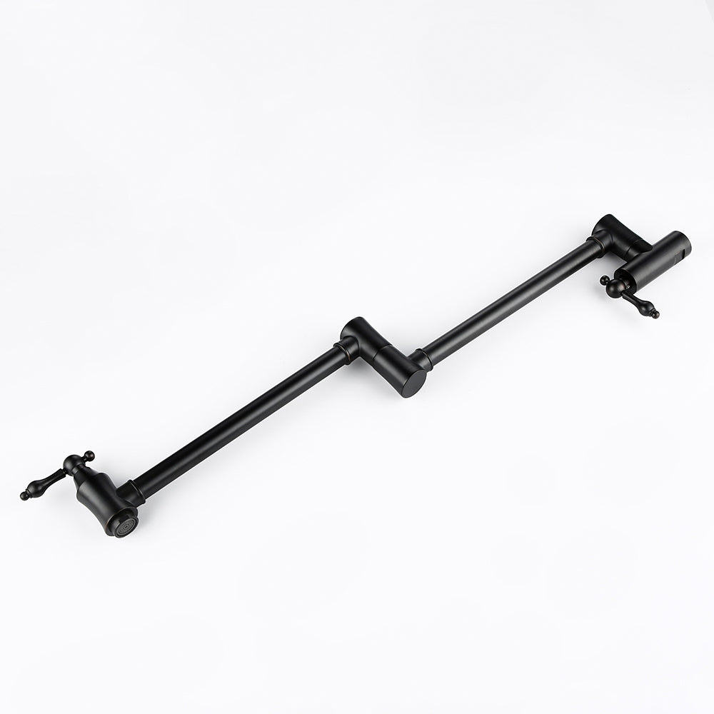 Brass Black Wall Mounted Pot Filler Faucet Swivel Folding Retractable Rotary Stretch Sink Tap Kitchen Faucet