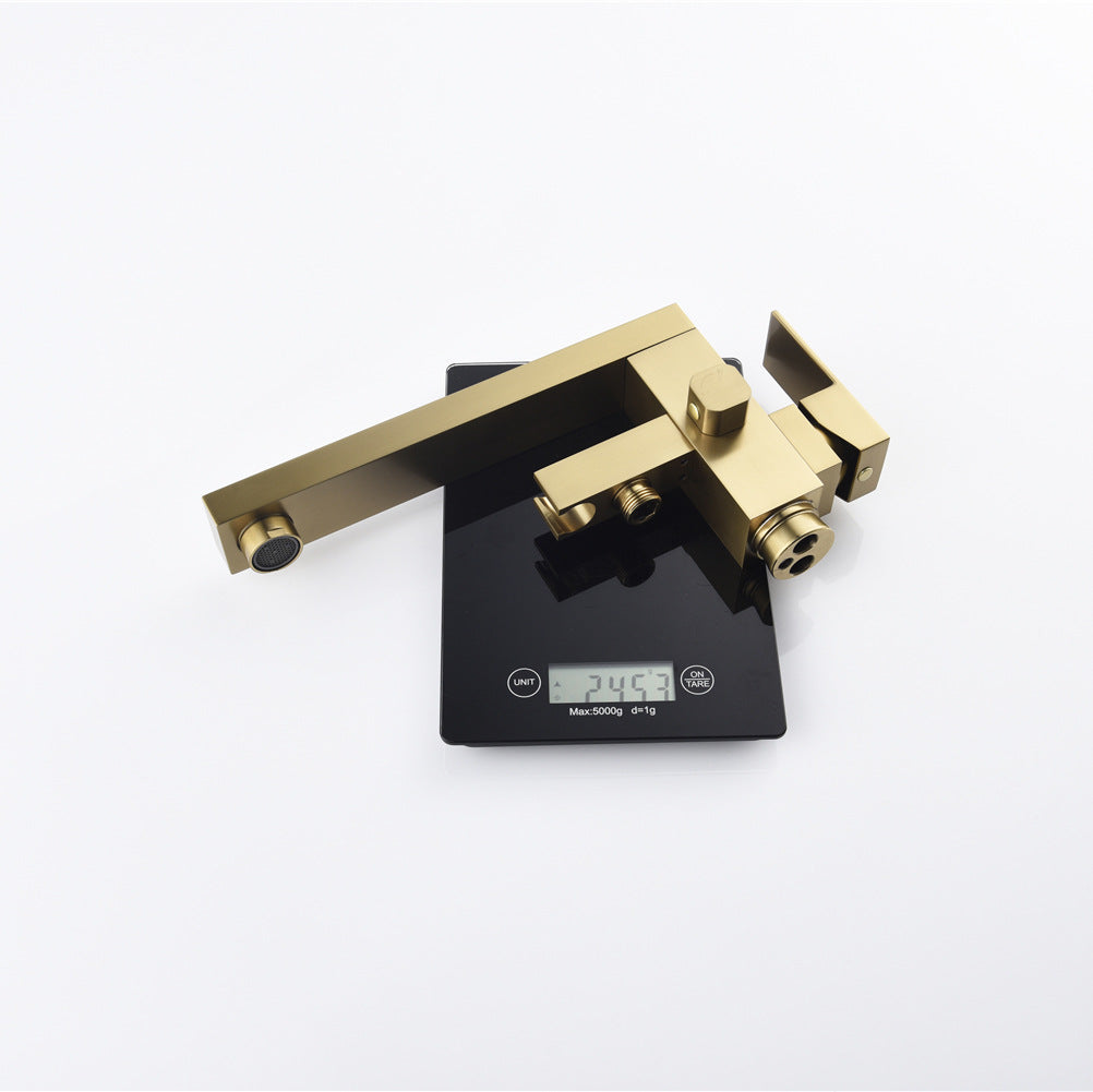 Bathroom Bathtub Faucet Handheld Shower Free Standing Brushed Gold Luxury BathTub Mixer Taps Floor Mounted