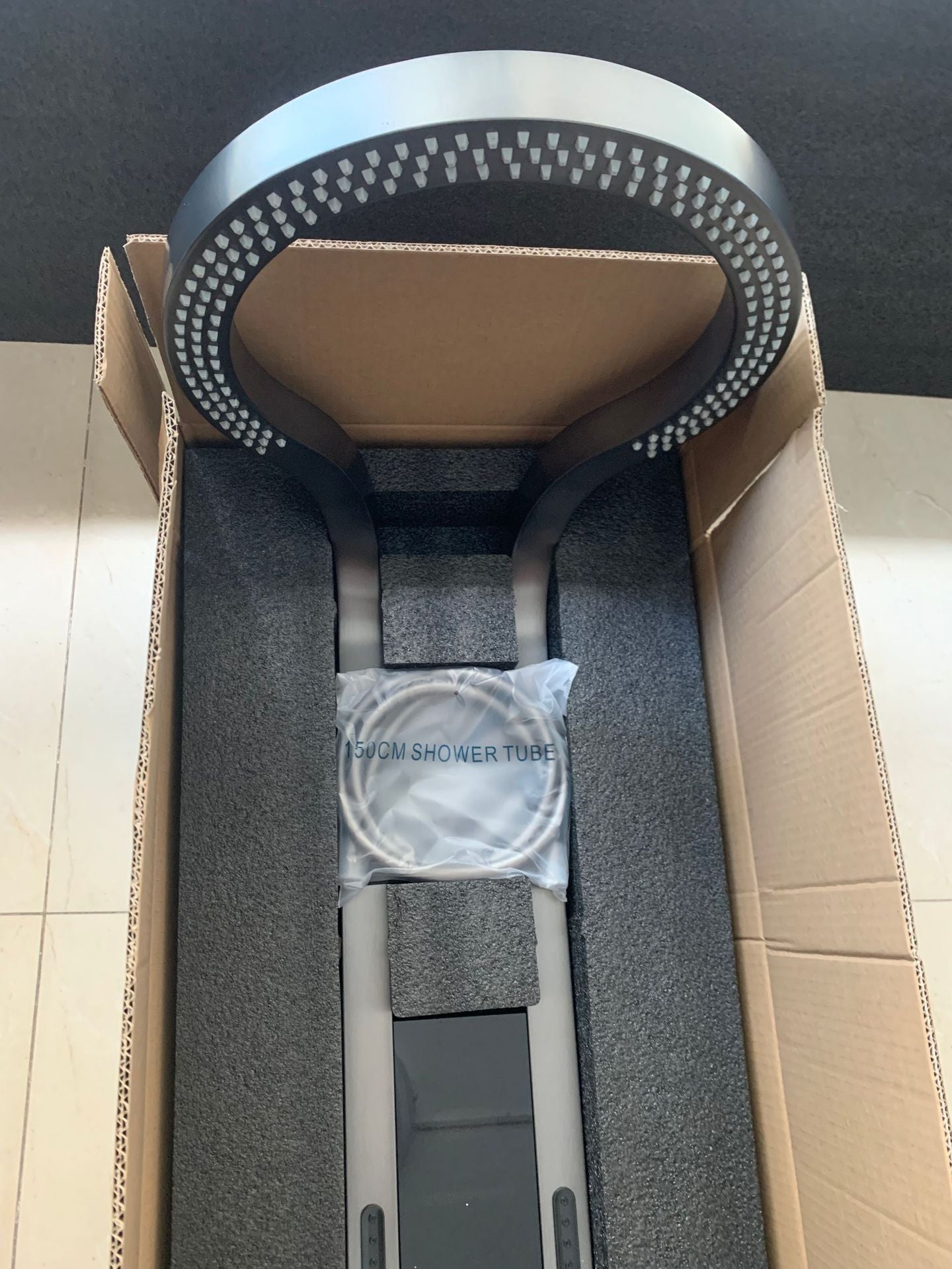 LED Bathroom Shower Faucet Set, Ceiling Mounted Rainfall Waterfall Thermostatic Shower Faucet Kit