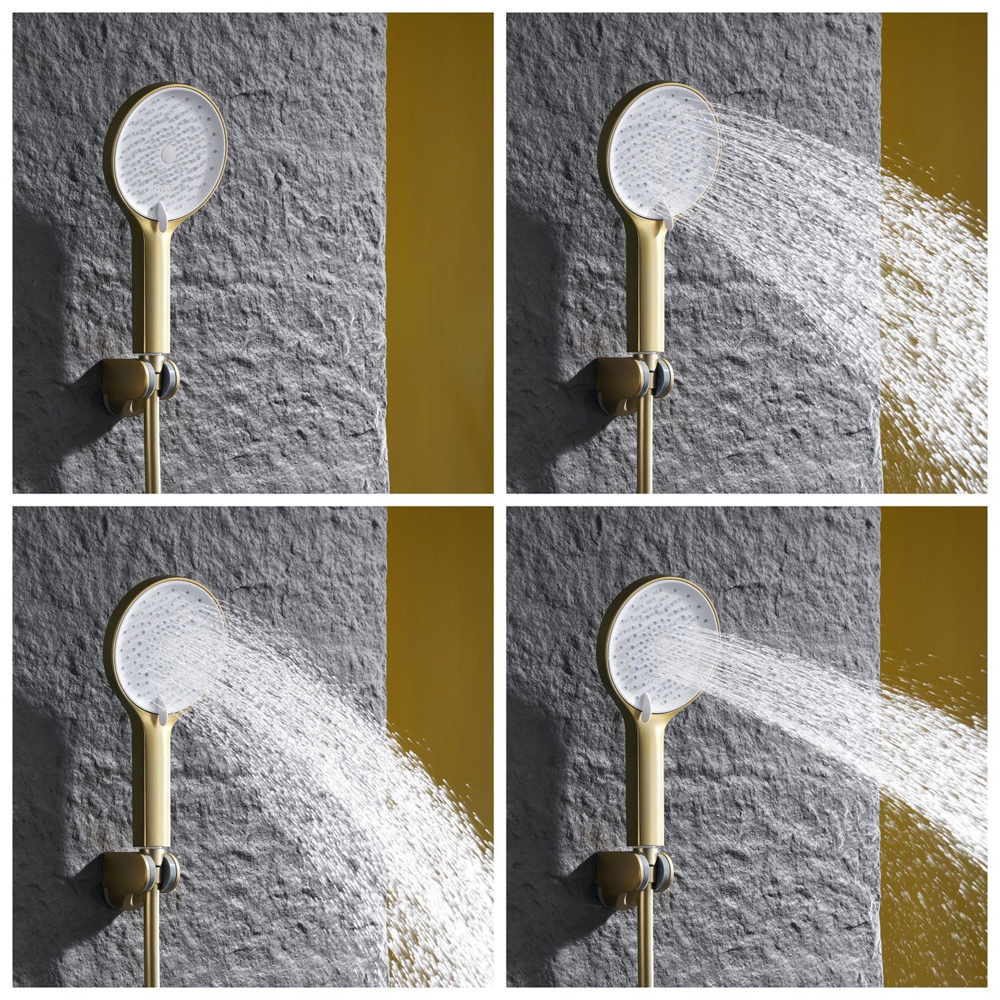 LED Bathroom Shower Faucet Set, Ceiling Mounted Rainfall Waterfall Thermostatic Shower Faucet Kit