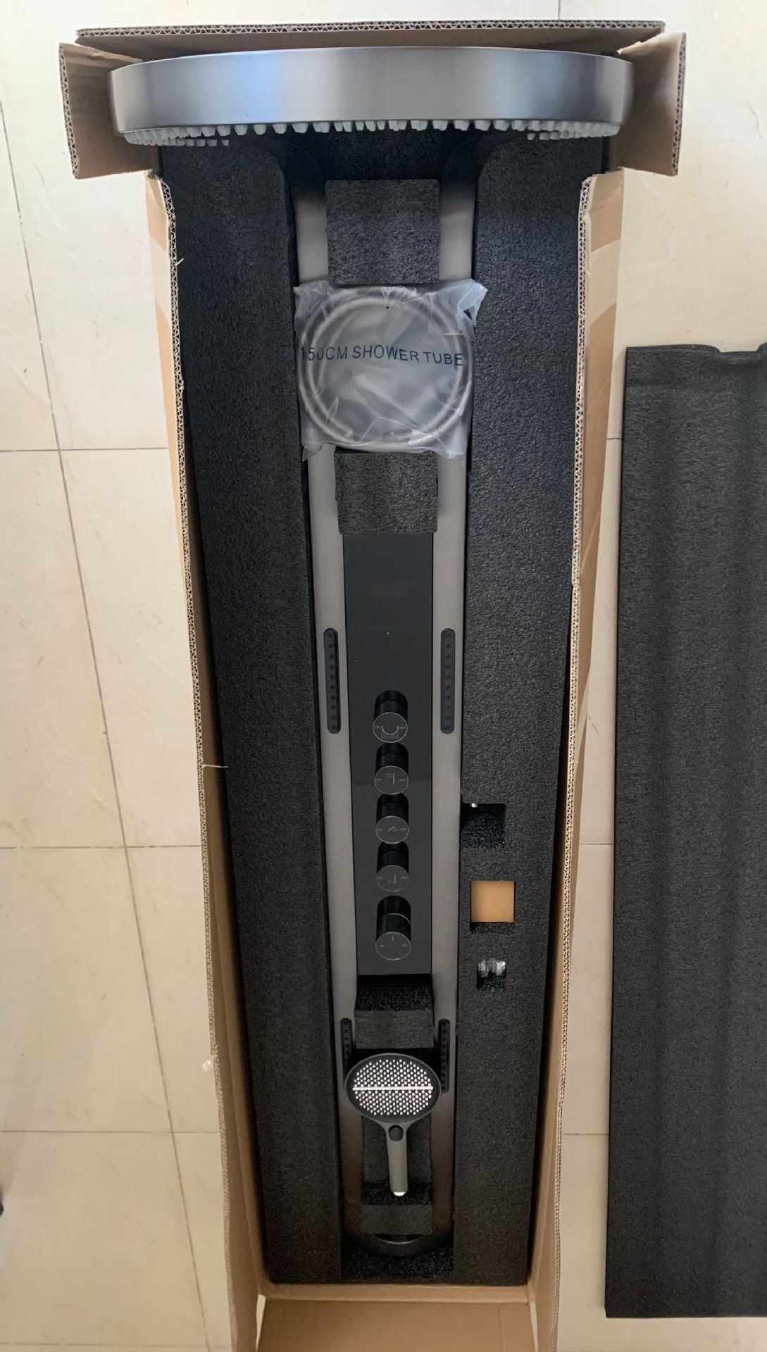 LED Bathroom Shower Faucet Set, Ceiling Mounted Rainfall Waterfall Thermostatic Shower Faucet Kit