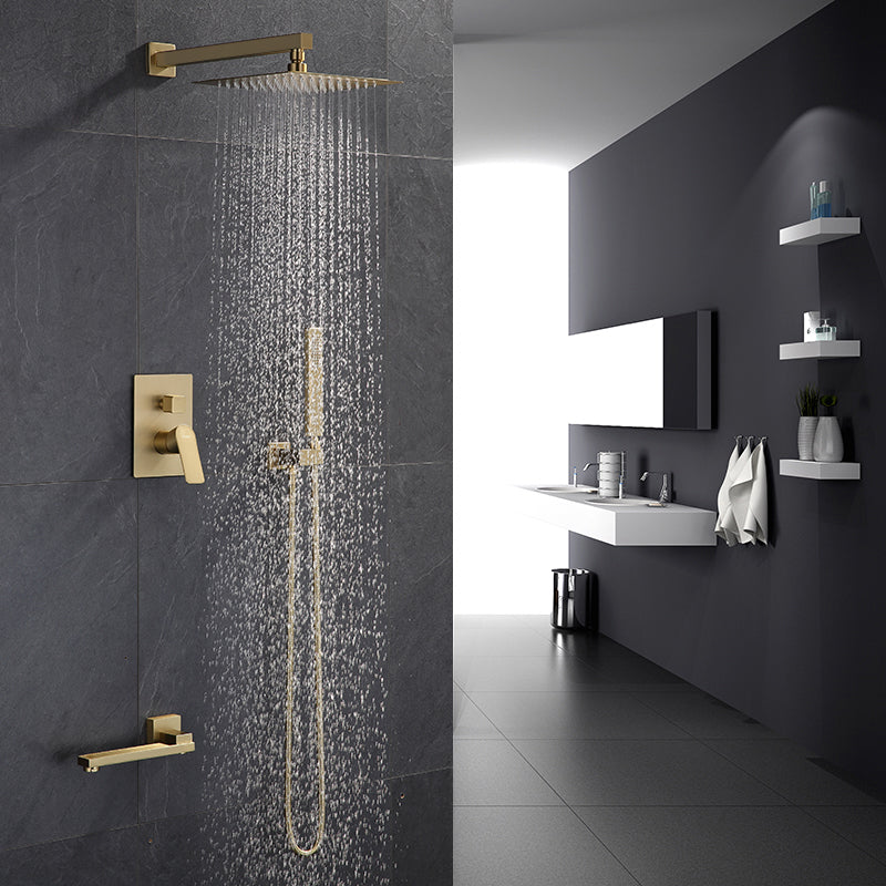 Bathroom Shower Set Brushed Gold Square