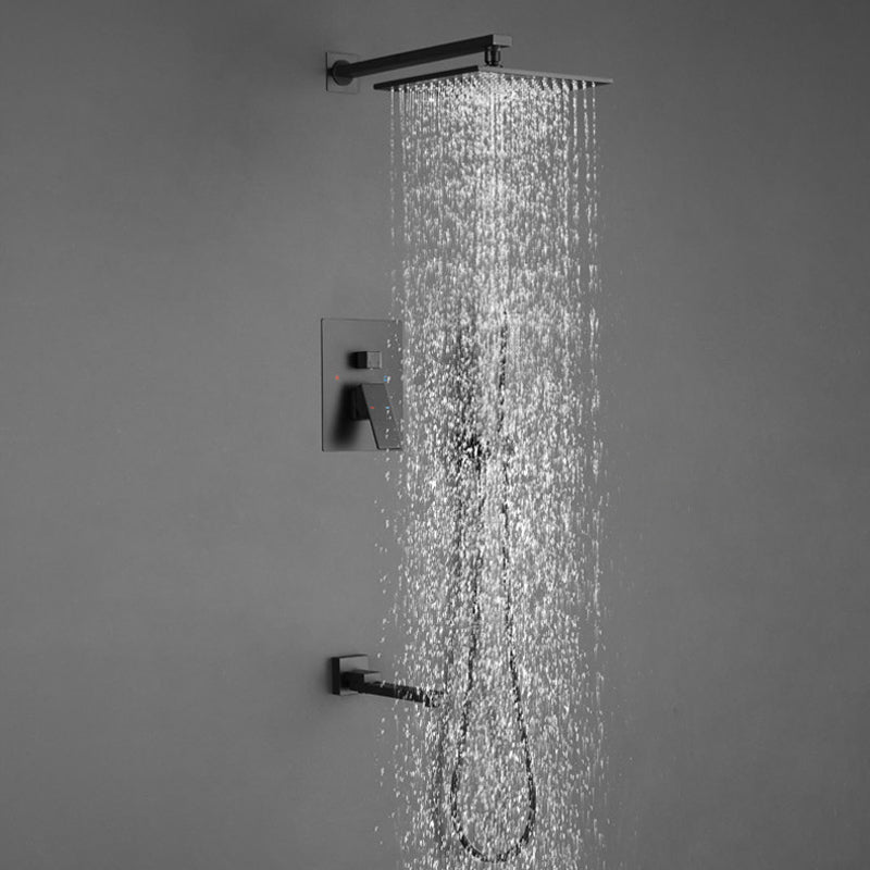 Waterfall Concealed Faucet Wall Mounted Gold Black White Chrome Hot and Cold Wall Tap Lux Brass Hot and Cold Concealed Rain Shower Head Single Handle Silver Mixer Bathroom Faucet Set Tub Shower Faucet
