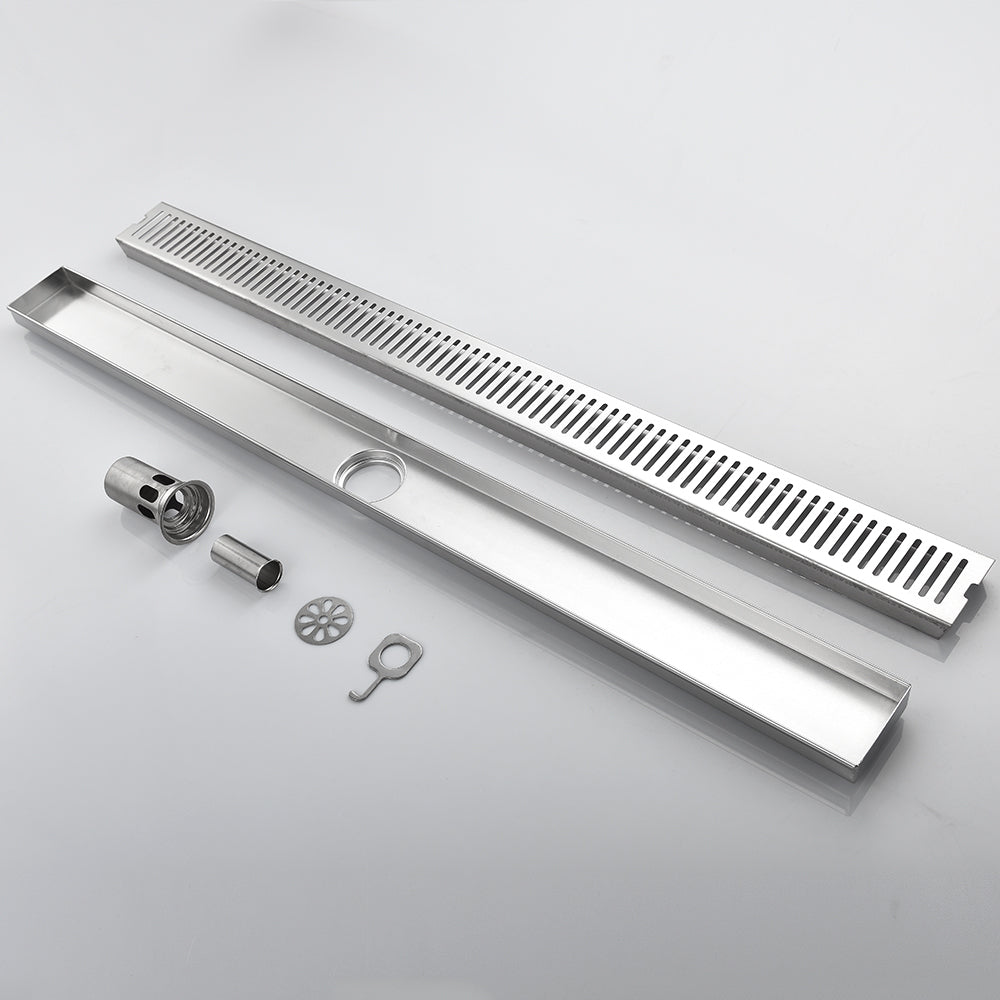 Brushed 304 Stainless Steel Shower Floor Drain Long Drainage Square Floor Drains Shower Drain Cover