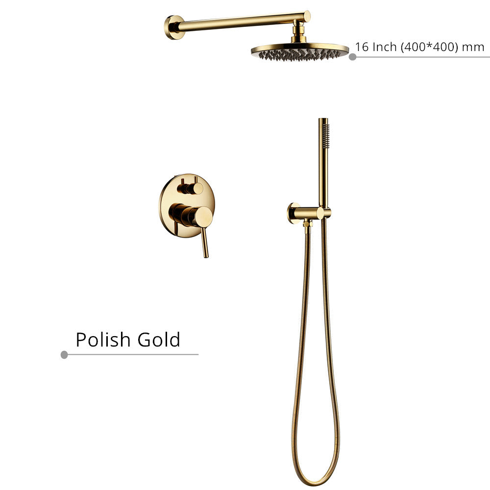 Luxury Golden Brass Shower Set Modern Wall-Mounted Ceiling Shower Syst –  yuanhao
