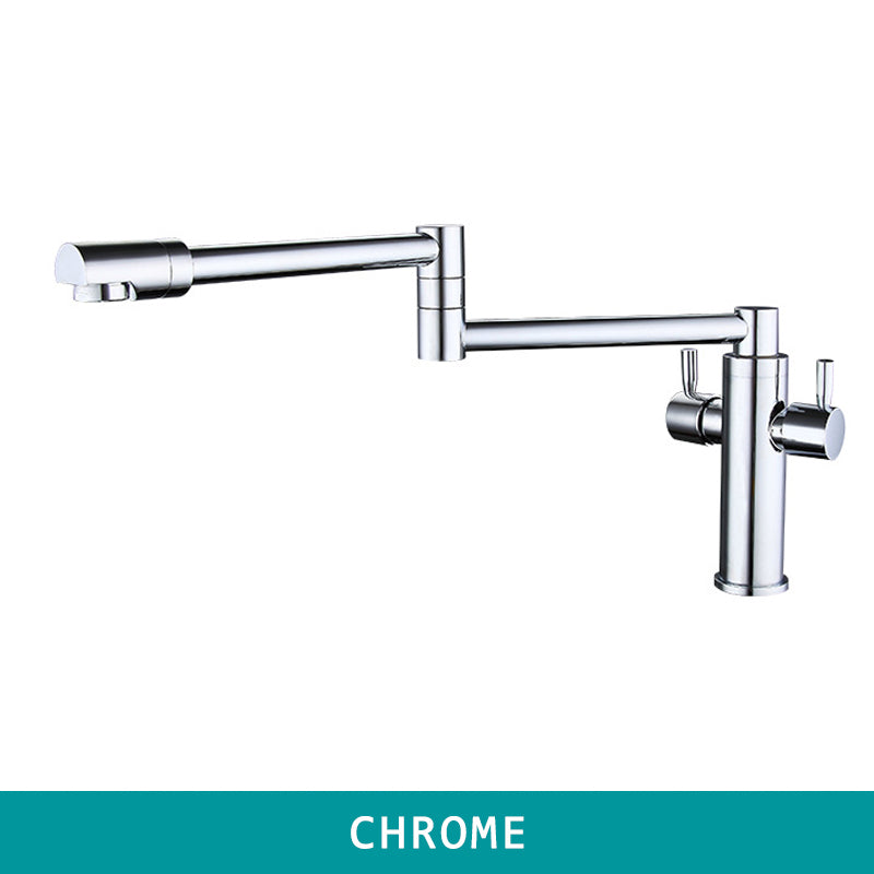 Folder Faucets Wall Mounted Faucet Hot and Cold Tap Shine Chrome Flexible Folder Spou ...